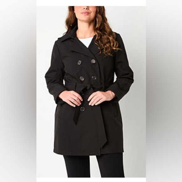 Liz Claiborne Women’s Belted Lightweight Softshell Trench Jacket - Picture 3 of 9